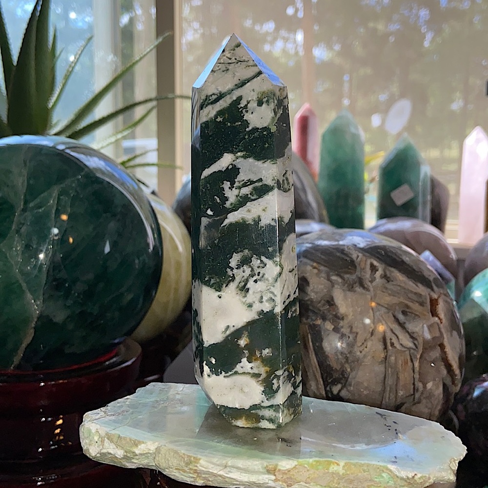 🔥SALE🔥 Moss Agate Crystal Tower!